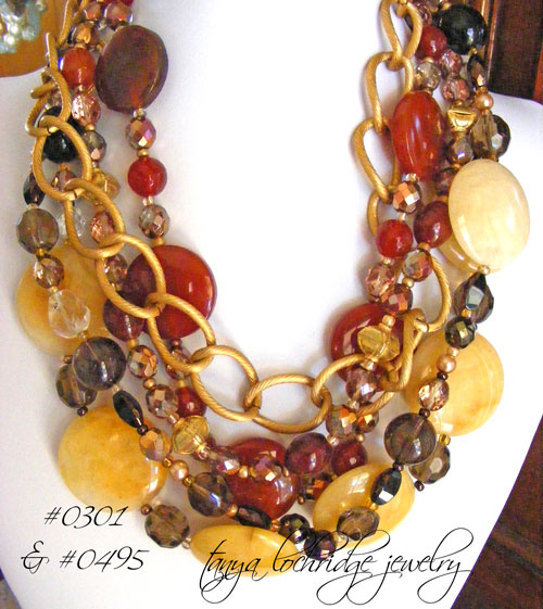 Carnelian & Yellow Jade Necklaces