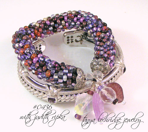 Royal Purple-Alexandrite Soft Bangle Bracelet & Judith Ripka Amethyst Cuff