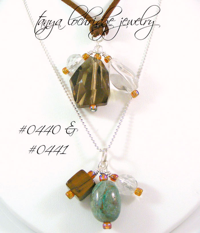 Chrysocolla & Tiger Eye Gemstone Pendant