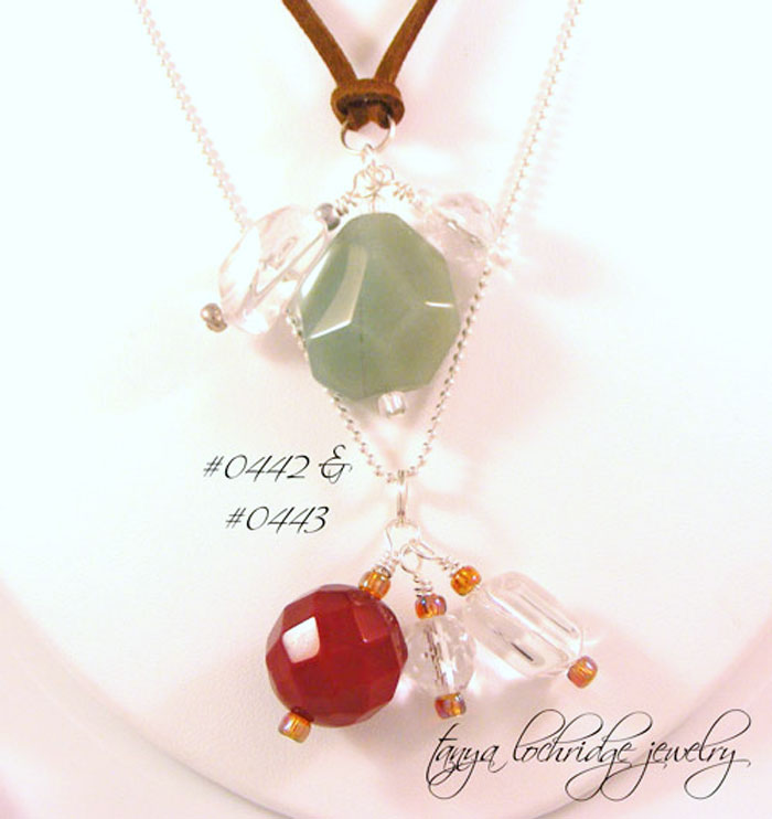 Green Aventurine & Crystal Quartz Gemstone Pendant/Charm