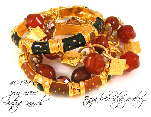 Carnelian & Gold Vermeil & Joan Rivers Enamel