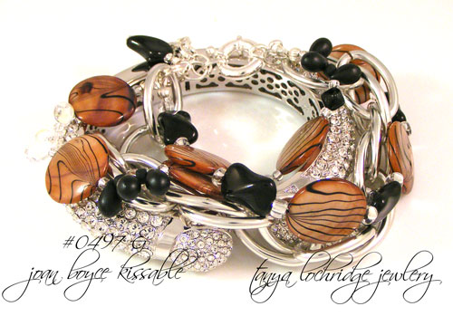 Brown-Black Mother of Pearl three-Strand Bracelet & Boyce