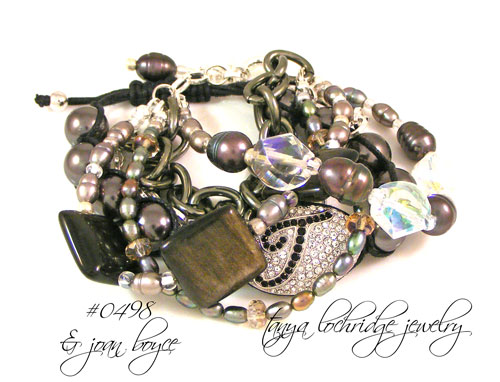 Rainbow Obisdian & Freshwater Pearl Bracelet with Joan Boyce