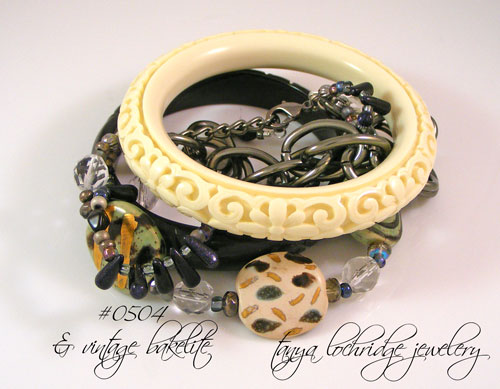 Kazuri Bead Bracelet & Bakelite
