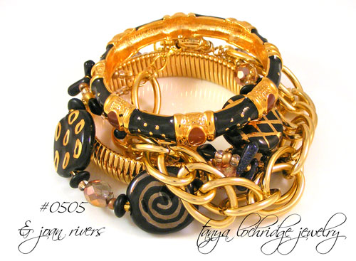 Kazuri Black & Gold Bracelet Joan Rivers