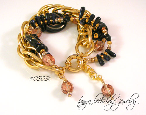 Kazuri Black & Gold Bracelet