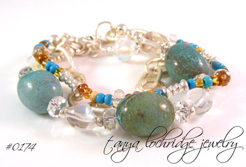 Chrysocolla Linked Chain Bracelet