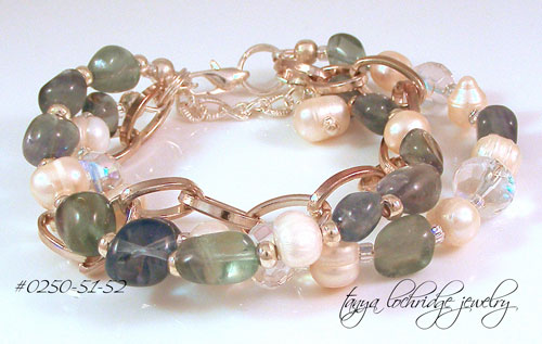 Fluorite & Freshwater Pearl Bracelet