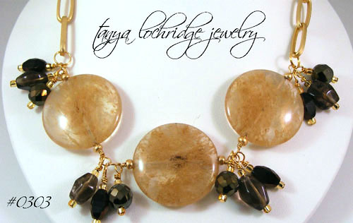 Rutilated and Smoky Quartz "Color of Honey" Necklace
