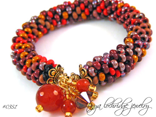Colors of Fall Carnelian Soft Bangle Bracelet