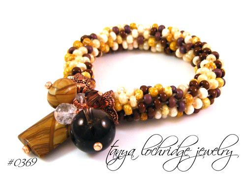 Rainbow Hickoryite & Smoky Quartz Soft Bangle