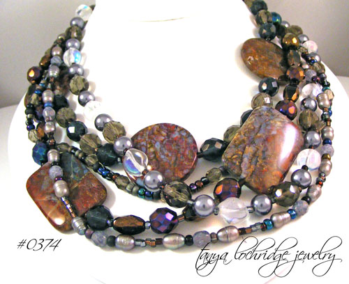 Pietersite, Freshwater Pearl Necklace