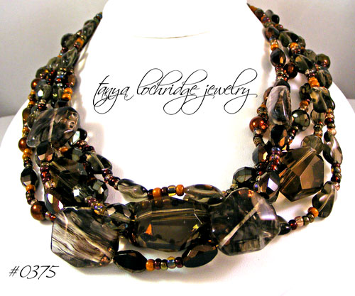 Smoky Quartz and Rutilated Quartz Necklace