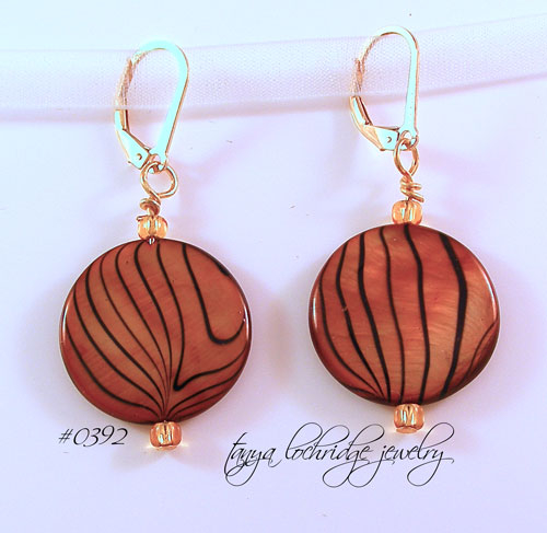 Brown-Black Mother-of-Pearl Gold-Filled Earrings