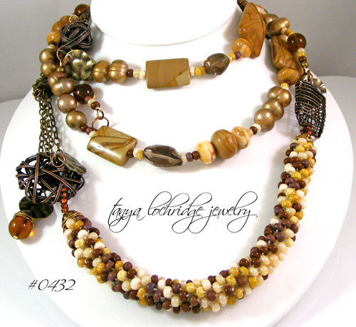 Smoky Quartz, Rainbow Hickoryite, Freshwater Pearl Necklace