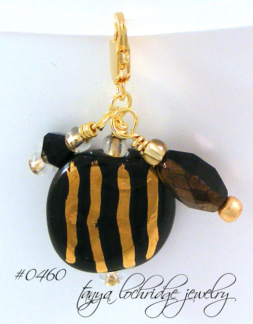 Kazuri Black & Gold Bead Charm