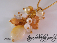 Yellow Calcite & Moonstone Leather Cord Necklace