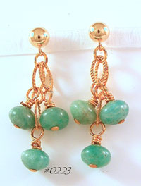 Amazonite Etruscan-Style Earrings