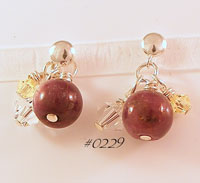 Ruby in the Rough Sterling Silver Earrings