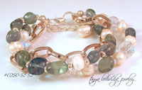 Flourite & Freshwater Pearl Bracelet