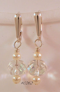 Crystal and Ivory Pearl Earrings