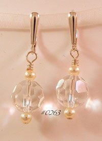 Crystal and Ivory Pearl Earrings