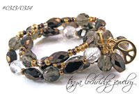 Smoky Quartz Sign of Peace Bracelet