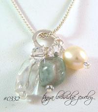 Milky Aqua, Crystal Quartz, Freshwater Pearl Necklace