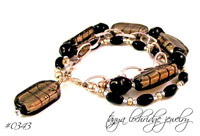 Steel Grey Lampwork Glass Bead Bracelet