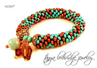 Russian Amazonite & Smoky Quartz Soft Bangle