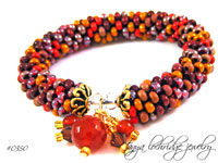 Colors of Fall Carnelian Soft Bangle Bracelet