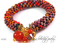 Colors of Fall Carnelian Soft Bangle Bracelet