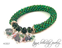 Fluorite and Swarovski Crystal "Charm" Sterling Silver Bracelet