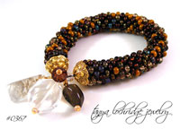 Rutilated & Clear & Smoky Quartz Bracelet