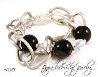 Smoky Quartz Gumball Bead Bracelet