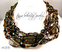 Smoky Quartz and Rutilated Quartz Necklace