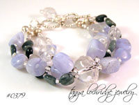 Blue Chalcedony & Eagle Eye Agate Bracelet