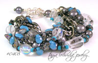 Turquoise & Crystal Quartz Gunmetal Bracelet