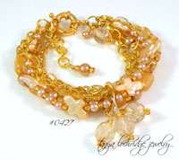 Freshwater Pearl Cross, Citrine, Moonstone Bracelet