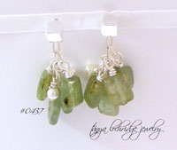 Kyanite and Swarowski Pearl Sterling Silver Earrings