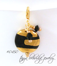 Black & Gold Kazuri Bead Charm