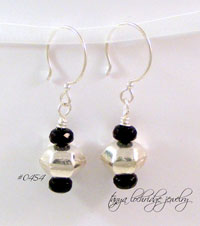 Sterling Silver Hexagonal Bead Drop Earrings