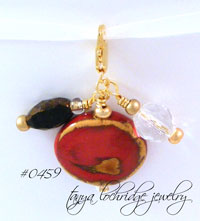 Kazuri Red & Gold Bead Charm