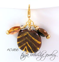Kazuri Dark Chocolate & Gold Bead Charm