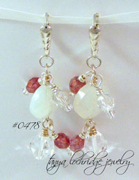 Rose Quartz & Swarovski Crystal Sterling Silver Earrings
