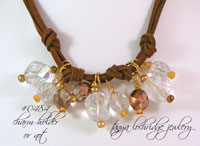 Knotted Charm Collector's Czech Glass Cord Necklace