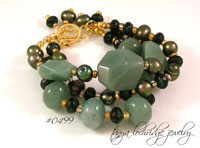 Green Aventurine & Freshwater Pearl Gold Vermeil Bracelet