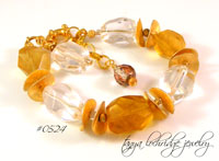 Yellow Calcite & Crystal Quartz Bracelet