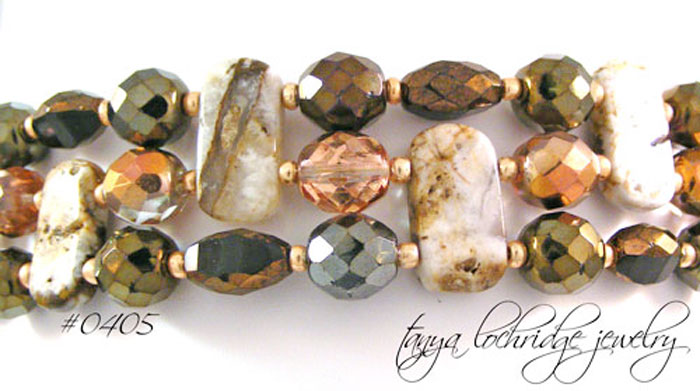 Brioche Agate Gemstone Cuff-Style Bracelet #0405