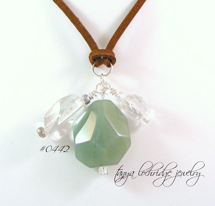 Green Aventurine & Crystal Quartz Gemstone Pendant